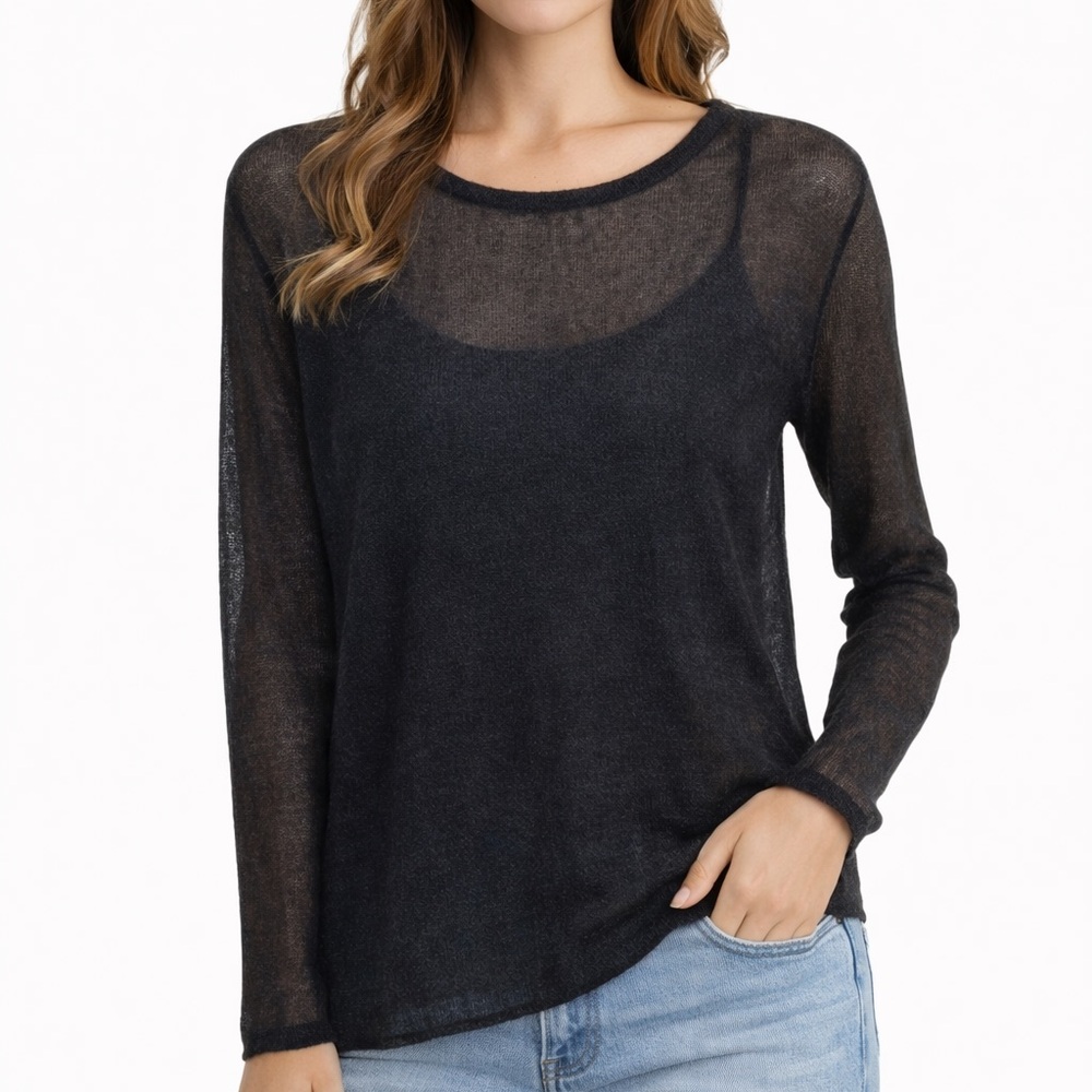Soft Surroundings Mohair Blend Lightweight Loose Knit Sweater